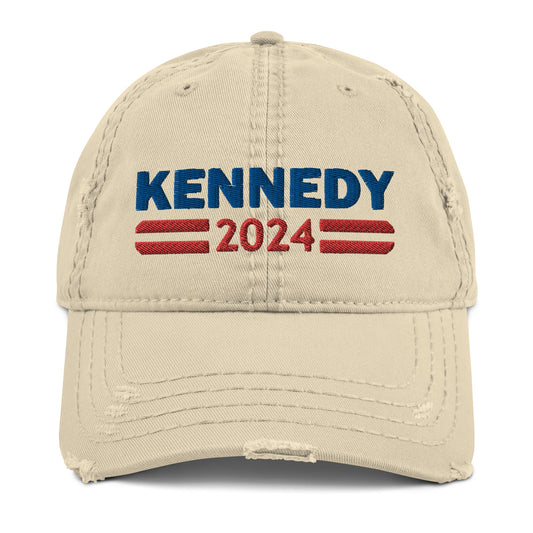 Kennedy 2024 Hat, Embroidered RFK Jr 2024 Presidential Campaign Distressed Dad Cap